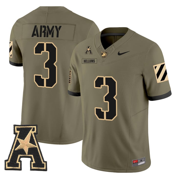 Cale Hellums Jersey #3 Army Black Knights 2025 Vapor Stitched