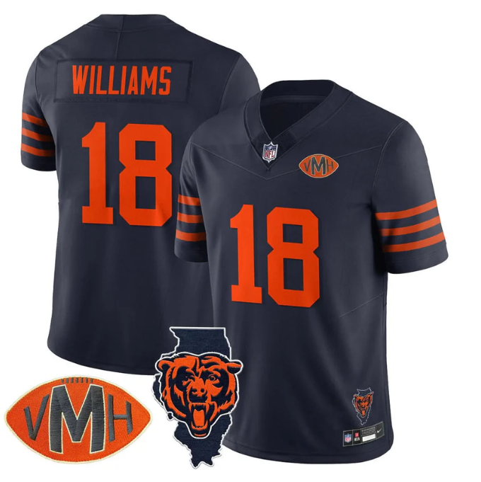 Caleb Williams Jersey #18 Honor Virginia Halas McCaskey All Stitched Throwback