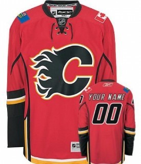 Calgary Flames Customized Red Jersey
