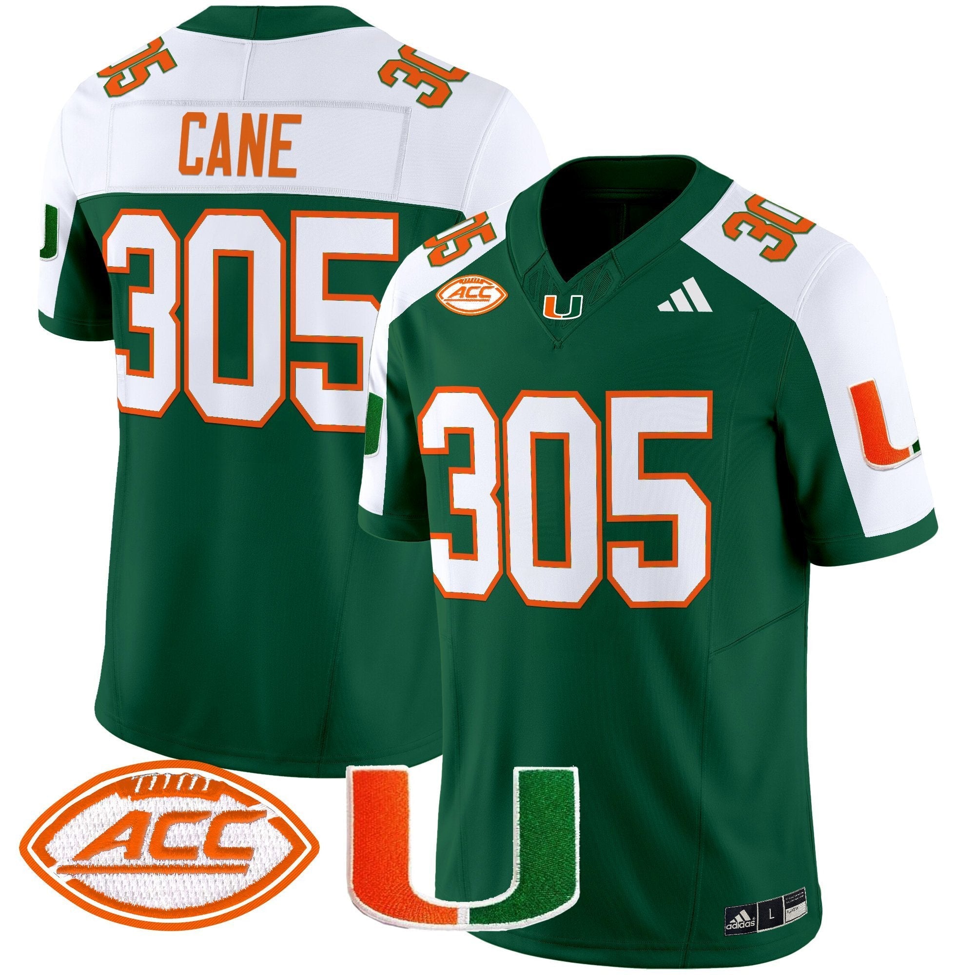 Cane Jersey #305 Miami Hurricanes 2025 Vapor Limited Stitched Orange