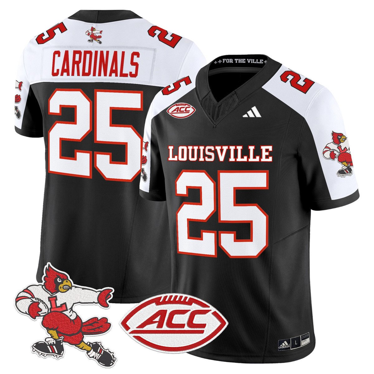 Cardinals Jersey #25 Louisville Cardinals 1980s Throwback Stitched Black Alter