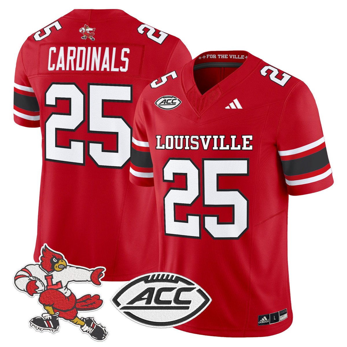 Cardinals Jersey #25 Louisville Cardinals 1980s Throwback Stitched Red