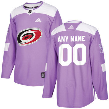 Carolina Hurricanes Purple Pink Custom  Hockey Fights Cancer Practice Jersey