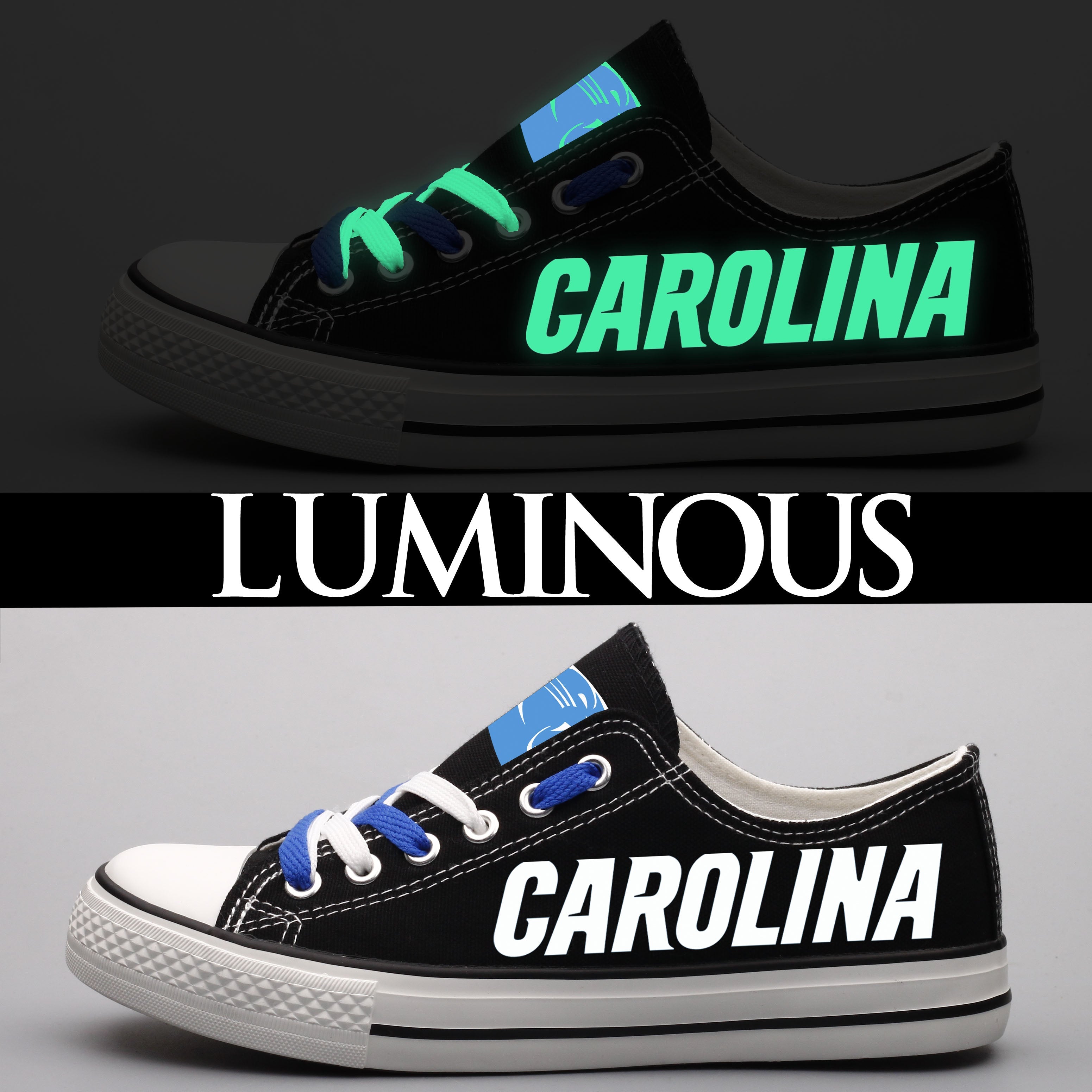 Carolina Panthers Low Top Canvas Sport Sneakers Shoes For Men Women Fans