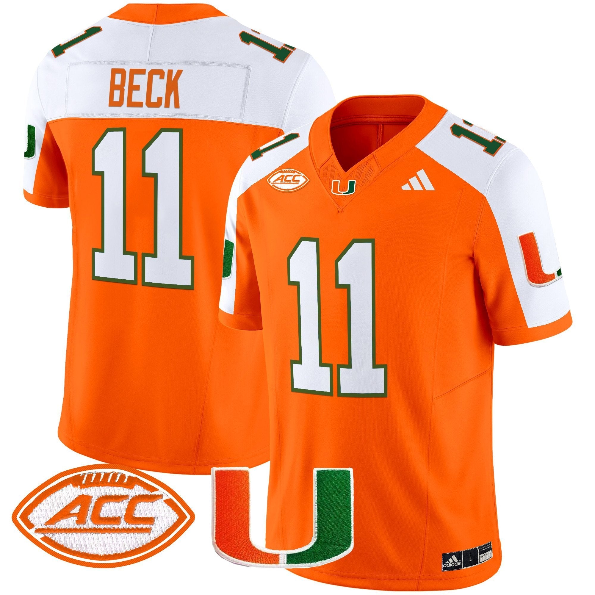 Carson Beck Jersey #11 Miami Hurricanes 2025 Limited Stitched Orange Alternate