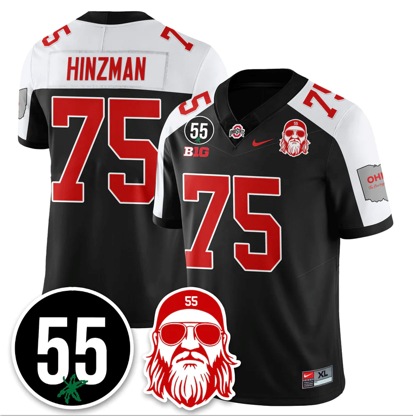 Carson Hinzman Jersey #75 Ohio State Buckeyes Nick Mangold Patch Stitched