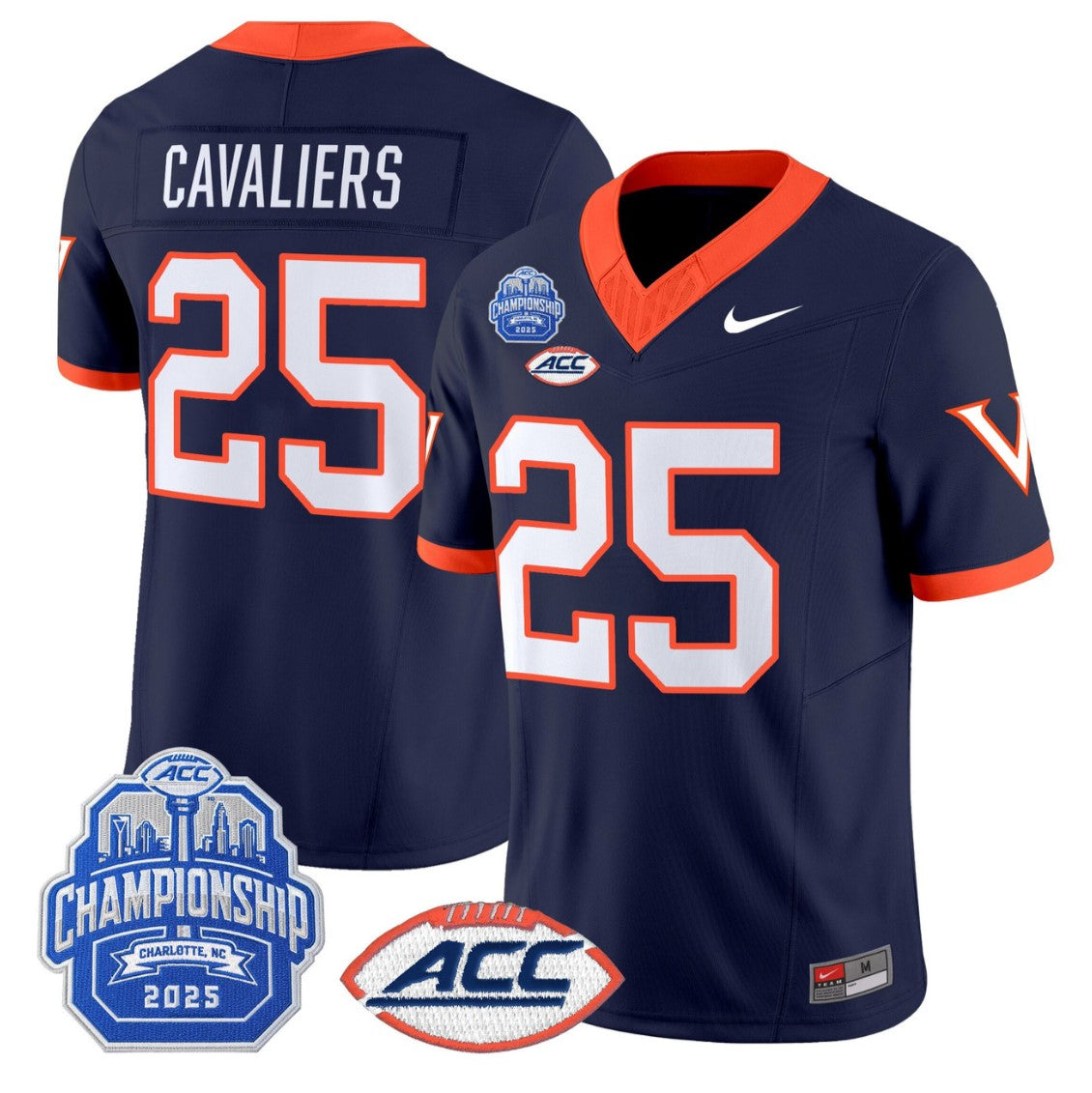 Cavaliers Jersey #25 Virginia Cavaliers 2025 ACC Championship Stitched
