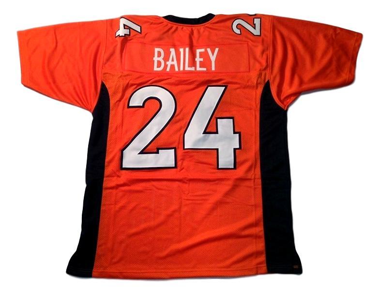 Champ Bailey Jersey #24 Custom Unsigned Football Jerseys Stitched Orange