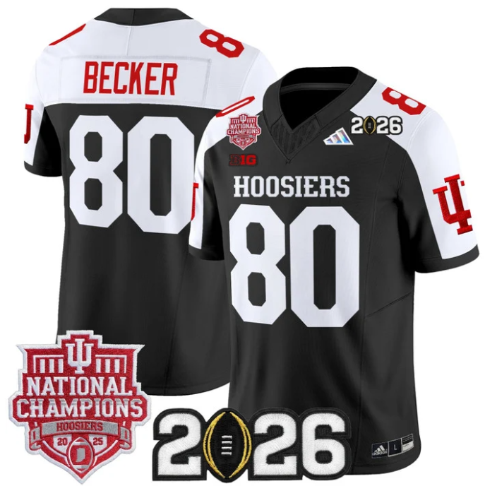 Charlie Becker Jersey #80 Hoosiers 2025 National Champions 2026 Patch Stitched