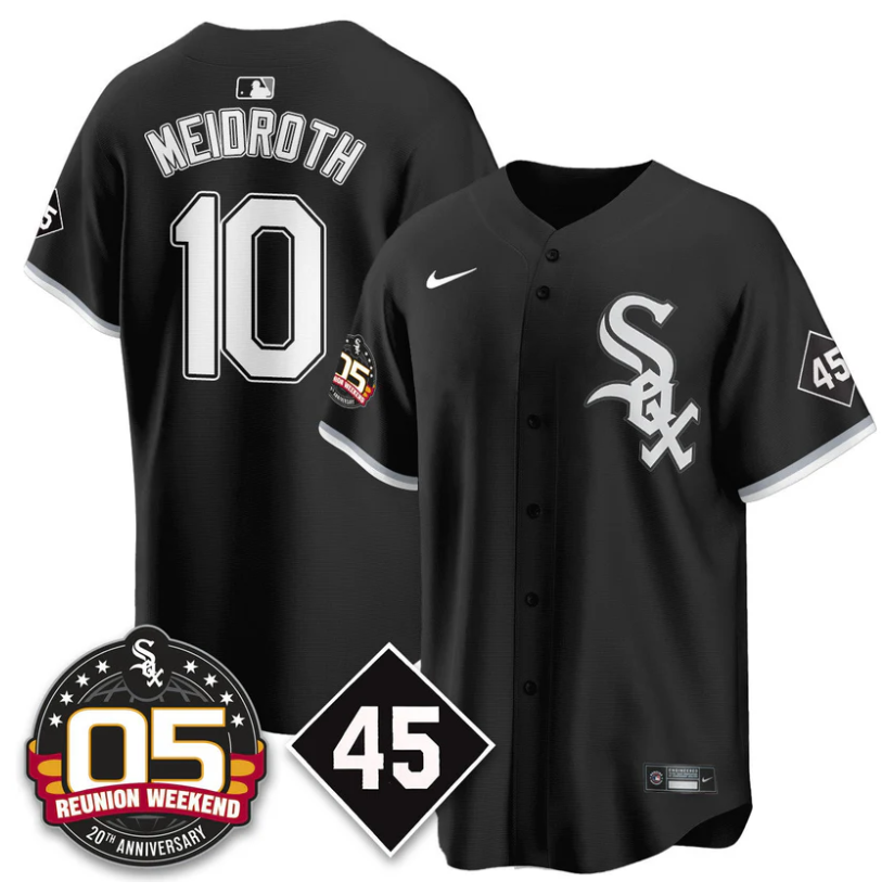 Chase Meidroth Jersey #10 Chicago White Sox 2025 Reunion Weekend Black