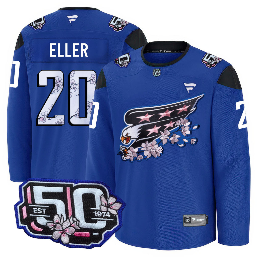 Men Washington Capitals 50th Anniversary Premium Jersey - All Stitched