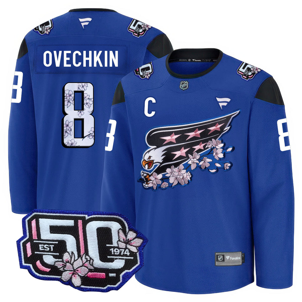 Men Washington Capitals 50th Anniversary Premium Jersey - All Stitched