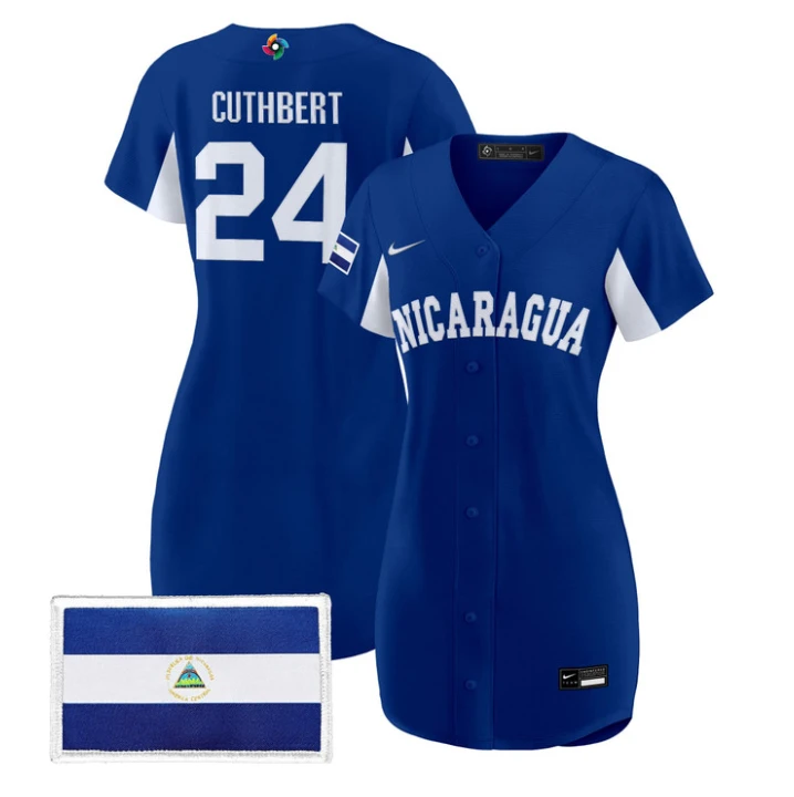 Cheslor Cuthbert Jersey #24 Nicaragua 2026 World Baseball Dress Stitched