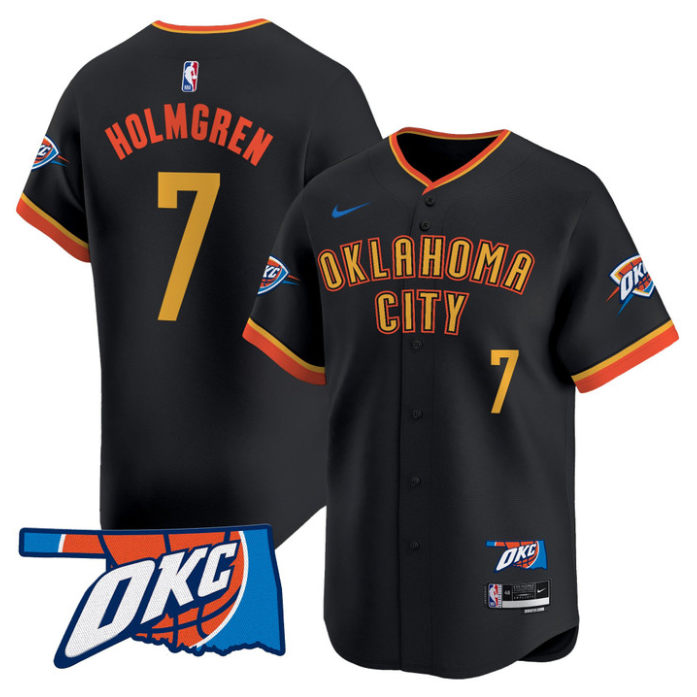 Chet Holmgren Jersey #7 Oklahoma City Thunder Vapor Baseball Stitched 24-25 City