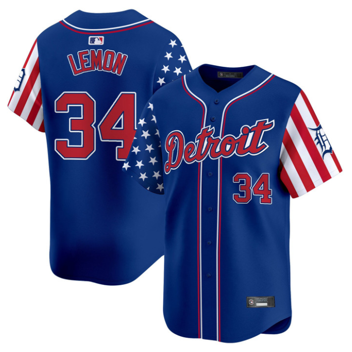 Chet Lemon Jersey #34 Detroit Tigers 2025 Memorial Day Vapor Premier Limited Stitched Royal