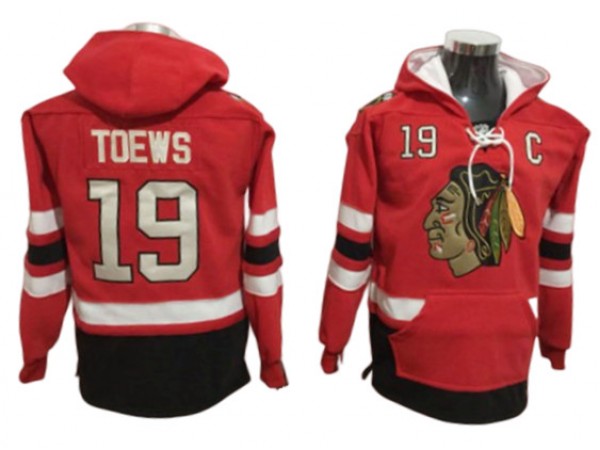 Chicago Blackhawks #19 Jonathan Toews Red Hoodie