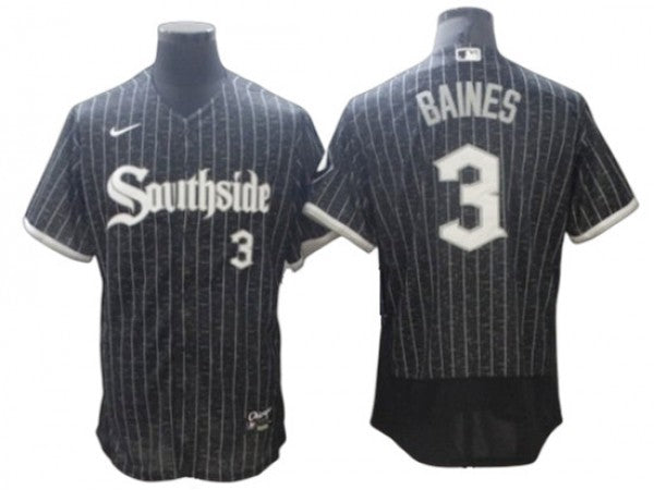Chicago White Sox #3 Harold Baines Black City Connect Cool Base Jersey