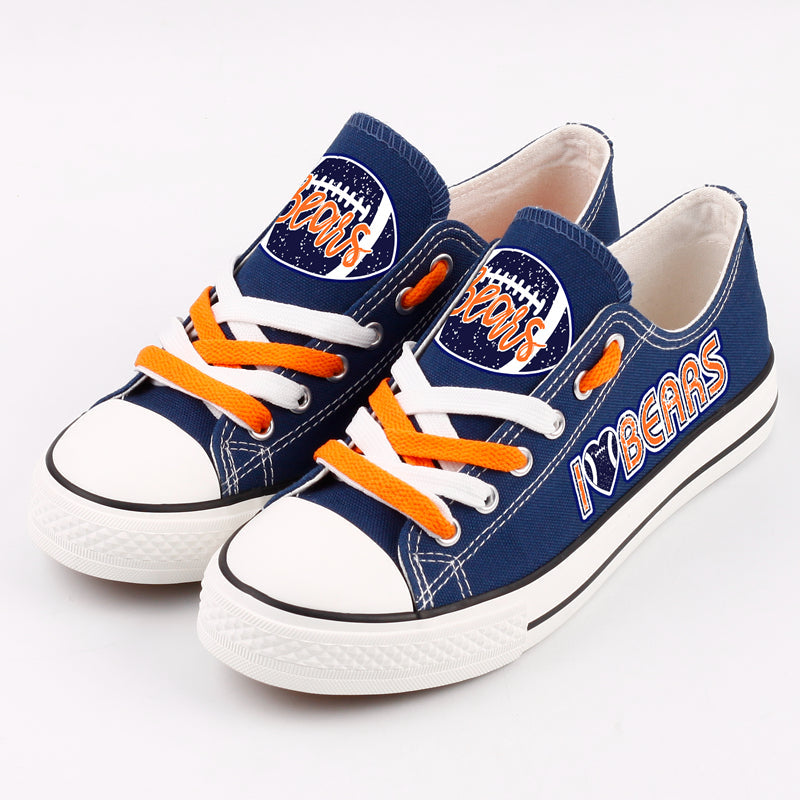 Chicago Bears Low Top Canvas Sport Sneakers Shoes For Men Women Fans