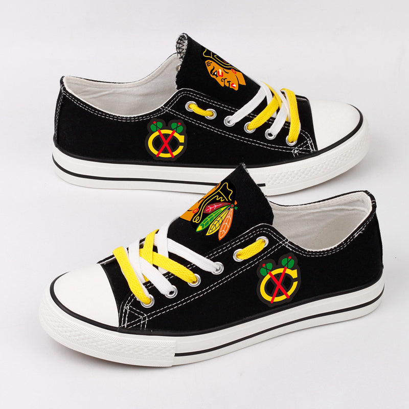 Chicago BlackhawksLow Top Canvas Sport Sneakers Shoes For Men Women Fans