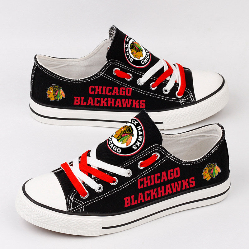 Chicago BlackhawksLow Top Canvas Sport Sneakers Shoes For Men Women Fans
