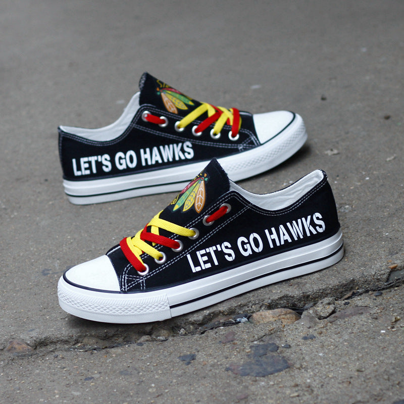Chicago Blackhawks Low Top Canvas Sport Sneakers Shoes For Men Women Fans