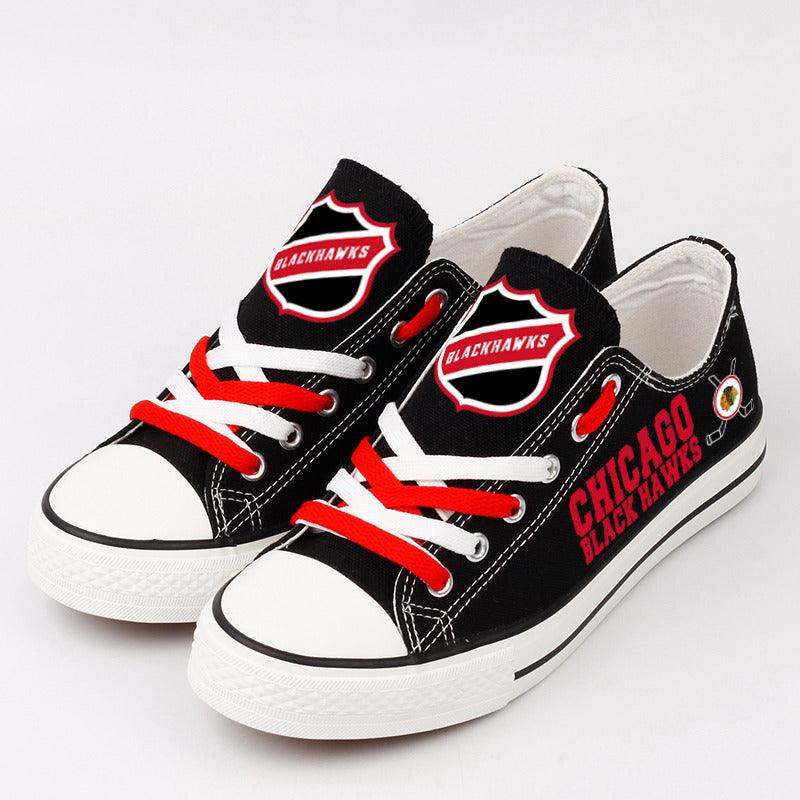 Chicago BlackhawksLow Top Canvas Sport Sneakers Shoes For Men Women Fans