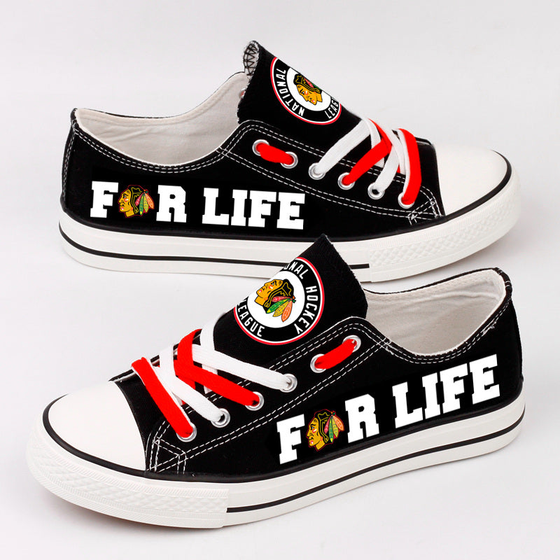 Chicago BlackhawksLow Top Canvas Sport Sneakers Shoes For Men Women Fans