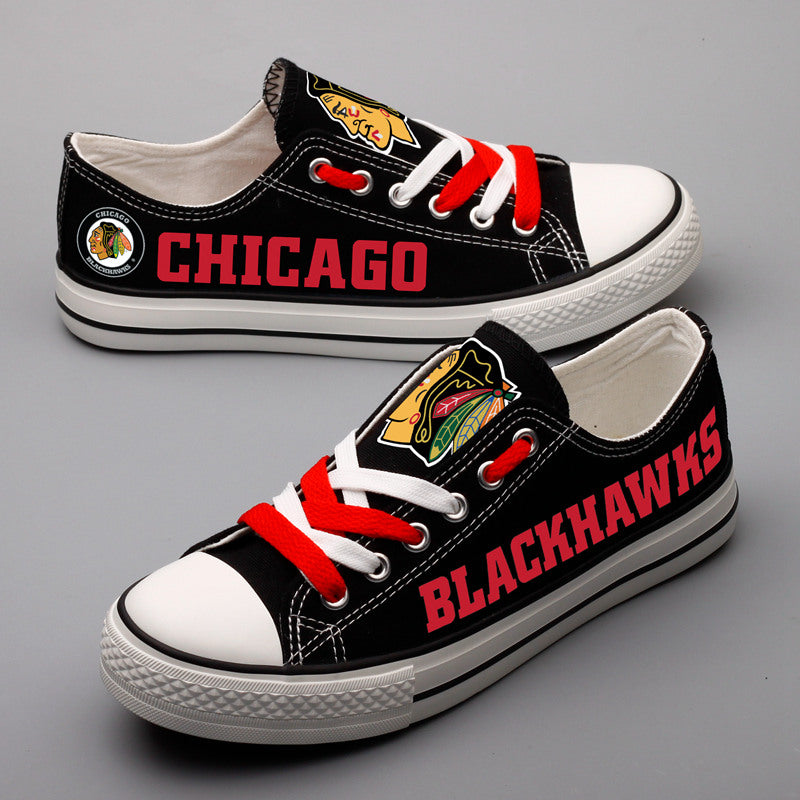 Chicago BlackhawksLow Top Canvas Sport Sneakers Shoes For Men Women Fans