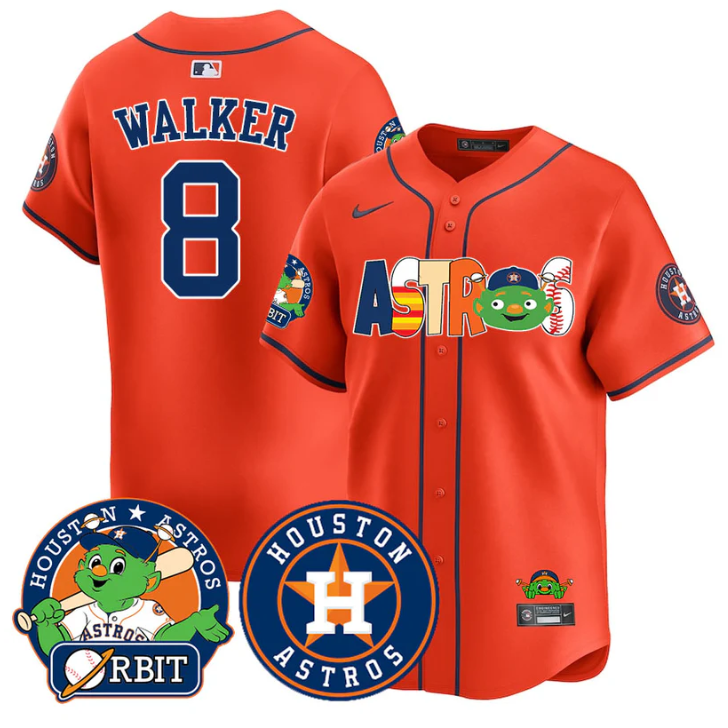 Christian Walker Jersey #8 Houston Astros Orbit Vapor Premier Limited Stitched Orange