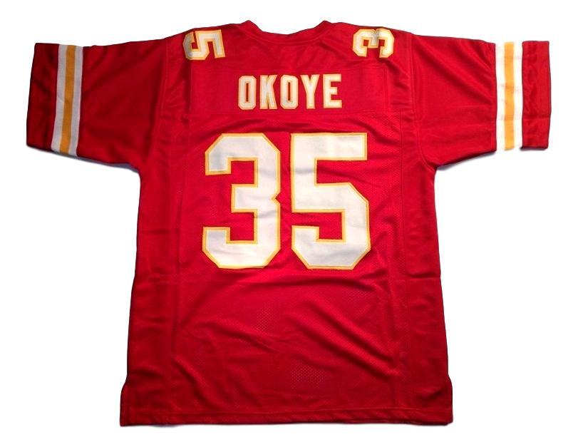 Christian Okoye Jersey #35 Custom Unsigned Football Stitched Red