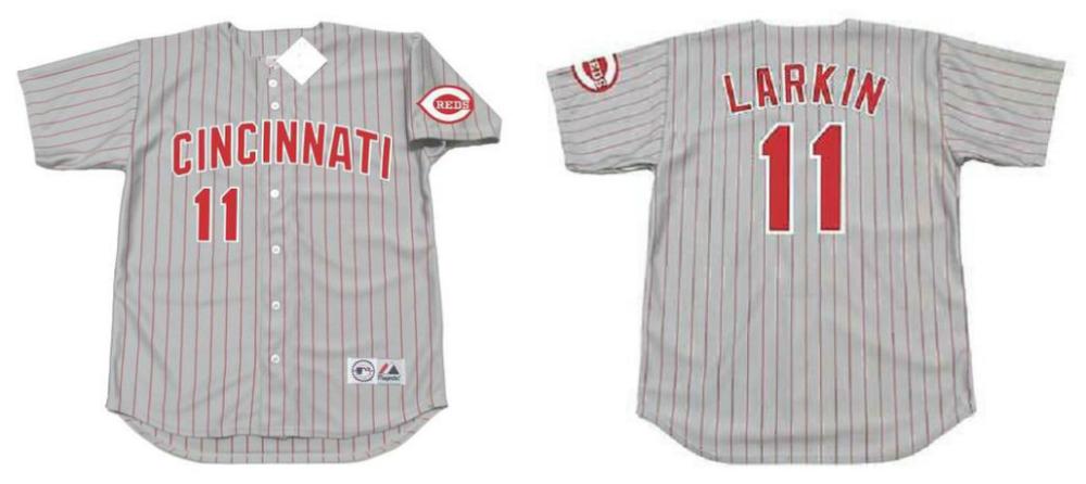 Cincinnati Reds Barry Larkin Gray Throwback Jersey