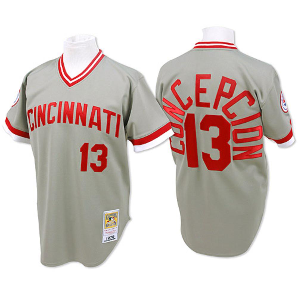Cincinnati Reds Dave Concepcion Gray Throwback Pullover Jersey