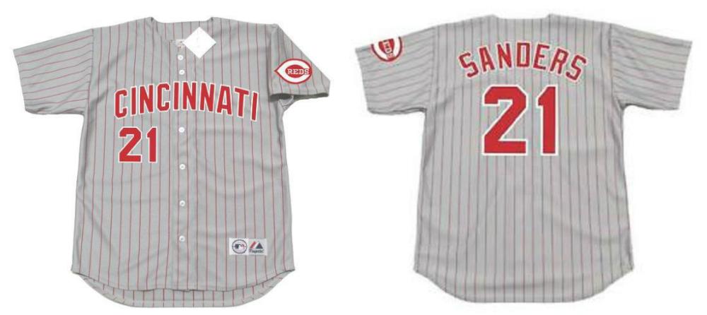 Cincinnati Reds Reggie Sanders Gray Throwback Jersey