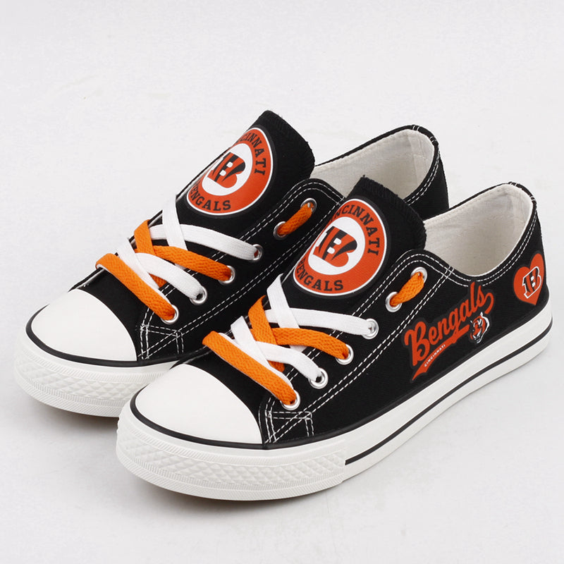 Cincinnati Bengals Low Top Canvas Sport Sneakers Shoes For Men Women Fans