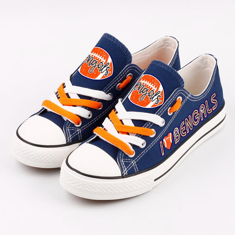 Cincinnati Bengals Low Top Canvas Sport Sneakers Shoes For Men Women Fans