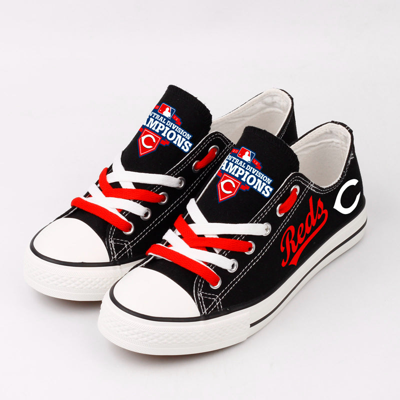 Cincinnati Reds Limited Print Low Top Canvas Shoes Sport Sneakers For Men Women Fans