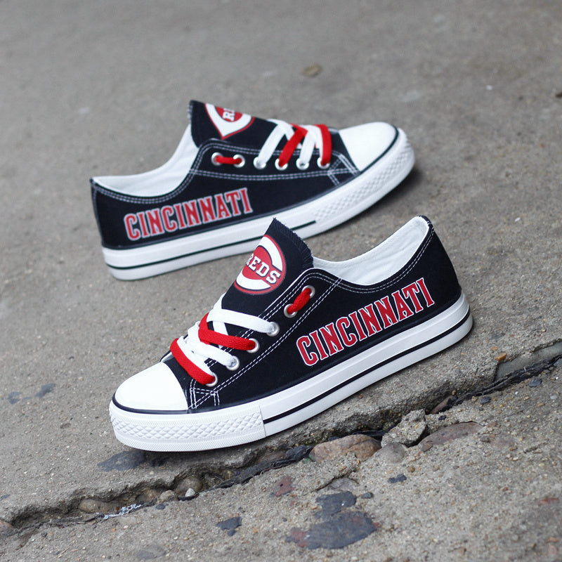 Cincinnati Reds Limited Print Low Top Canvas Shoes Sport Sneakers For Men Women Fans