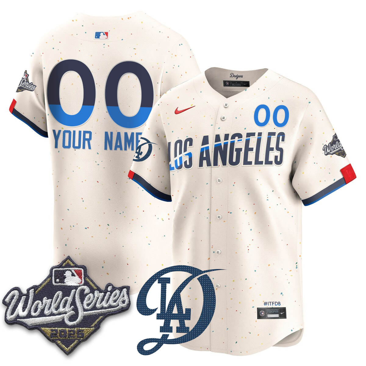 Los Angeles Dodgers 2025 World Series Custom Jersey - All Stitched