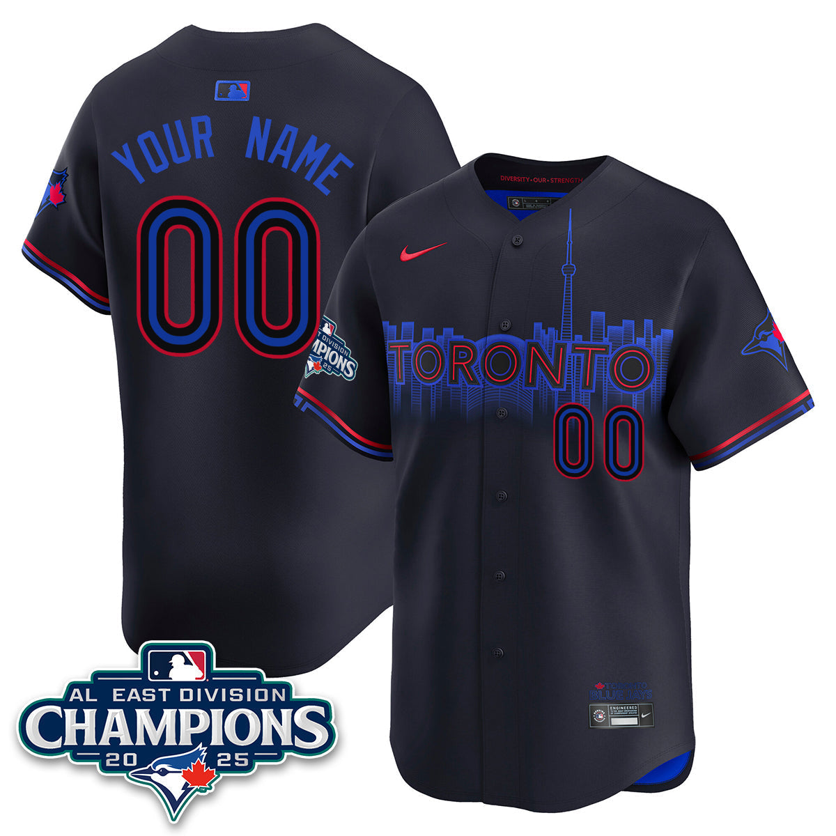 Toronto Blue Jays AL East Division Champions Custom Jersey - All Stitched