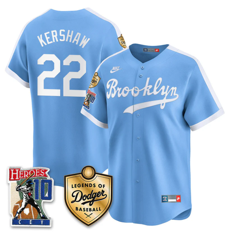 Clayton Kershaw Jersey #22 Dodgers Ron Cey Legends Of Dodgers Throwback Royal