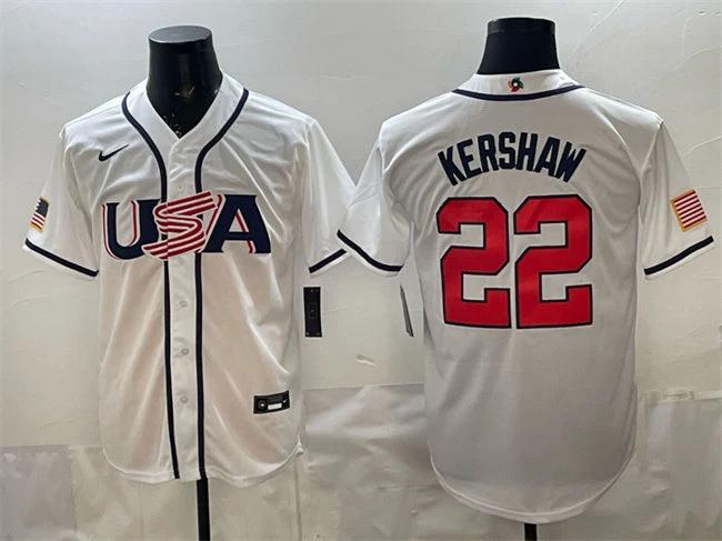 Clayton Kershaw Jersey #22 USA Baseball 2026 World Baseball Classic Stitched White