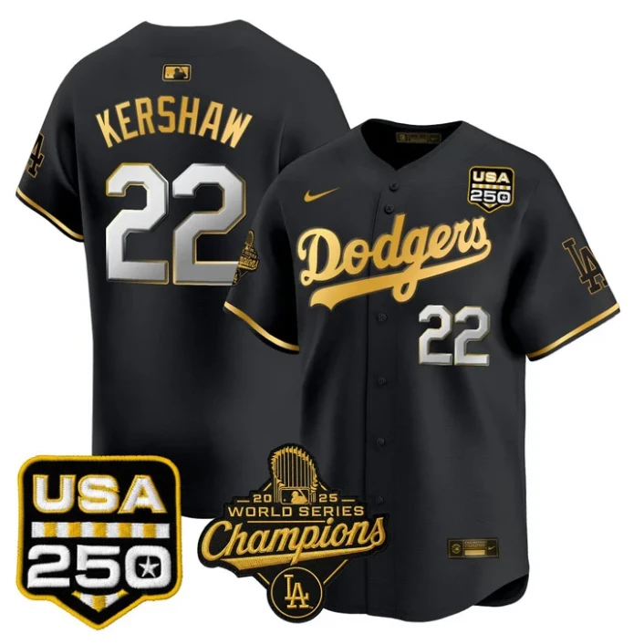 Clayton Kershaw Jersey #22 Dodgers 2025 World Series Champions 250 USA Stittched