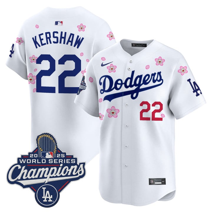 Clayton Kershaw Jersey #22 Dodgers 2025 World Series Champions Stitched