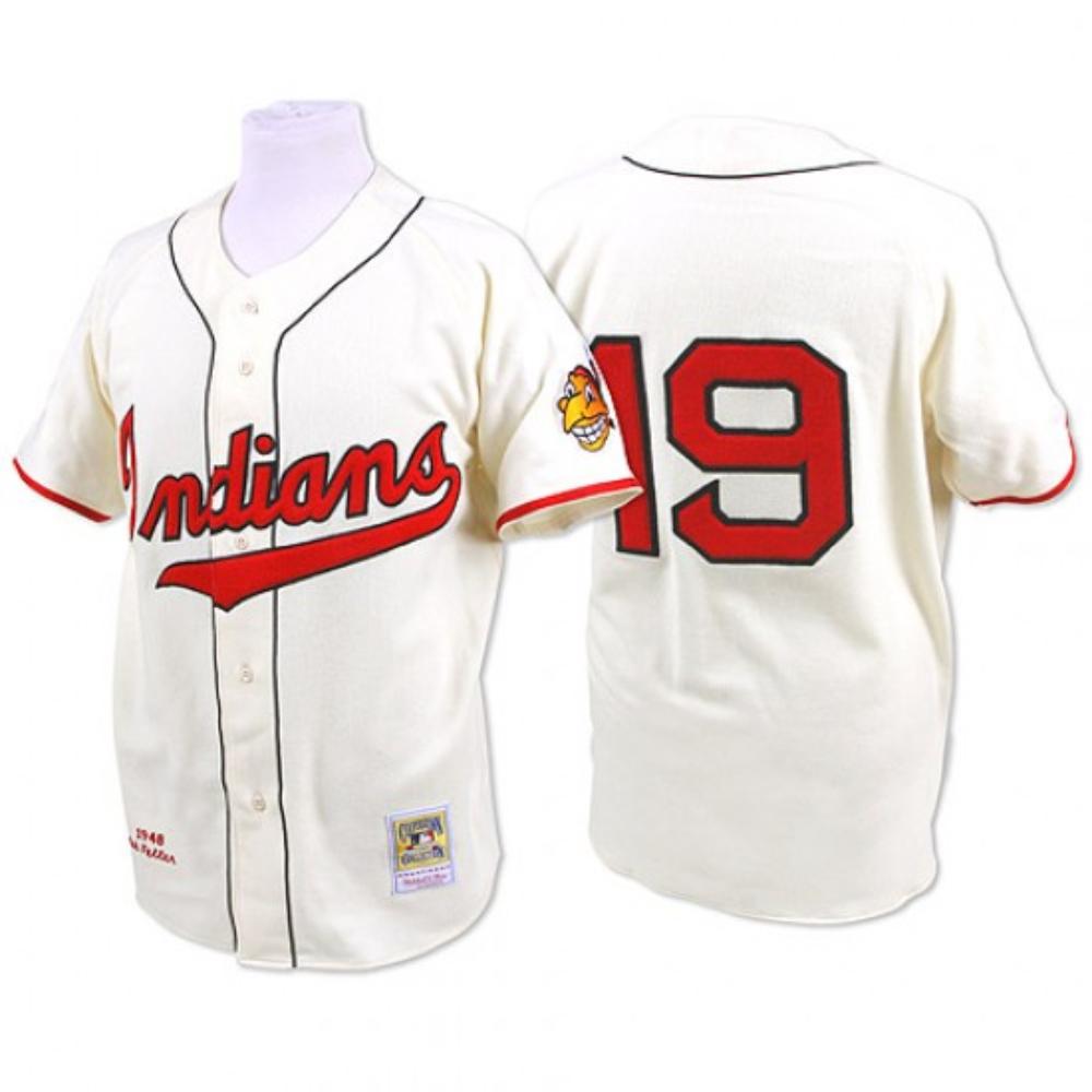 Cleveland Indians Bob Feller Cream 1948 Throwback Jersey