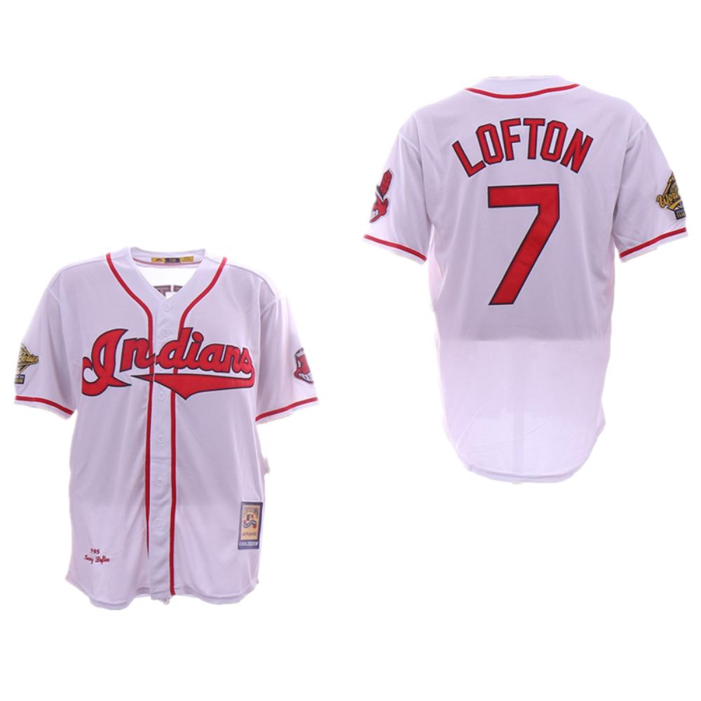 Cleveland Indians Kenny Lofton White Throwback Jersey