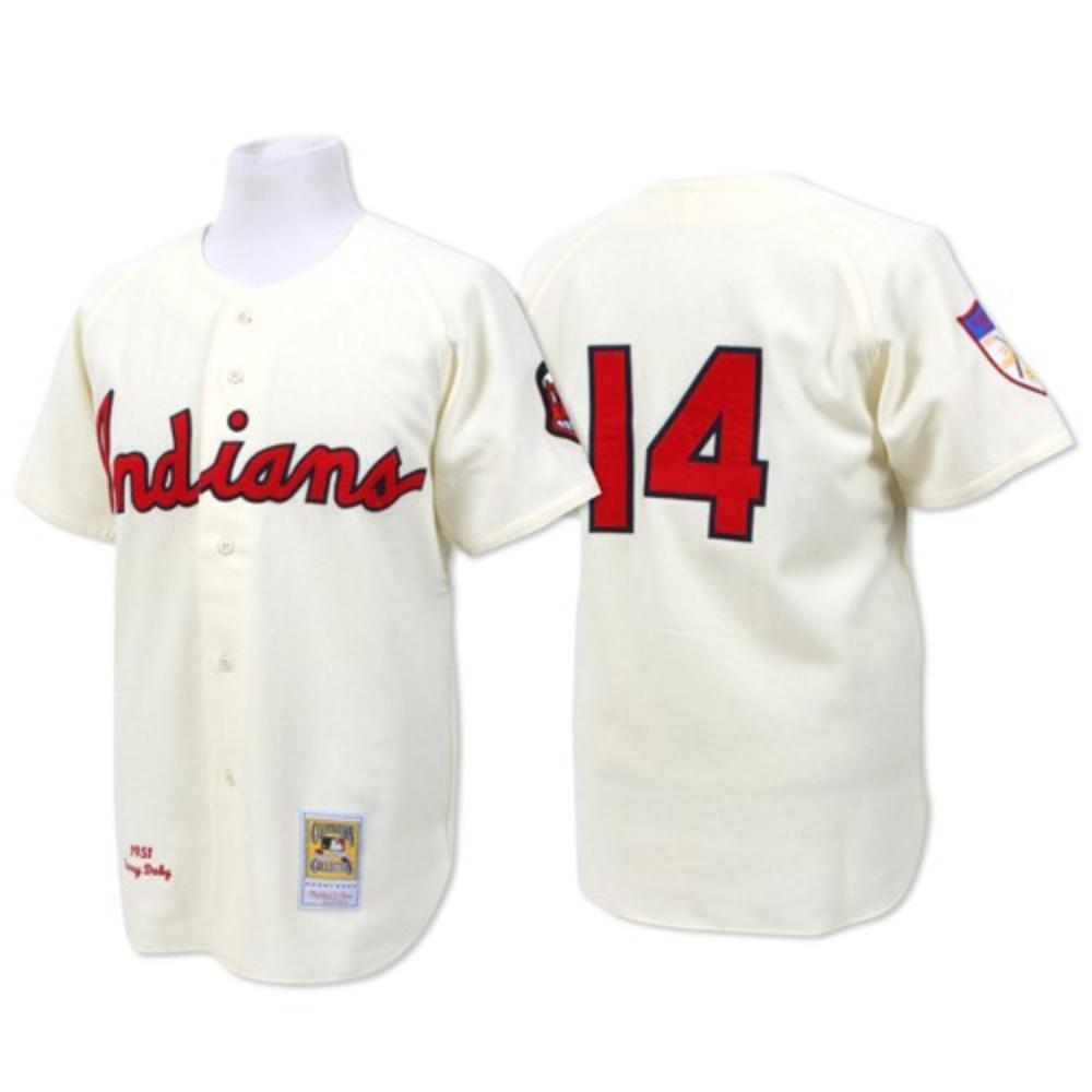 Cleveland Indians Larry Doby Cream 1951 Throwback Jersey