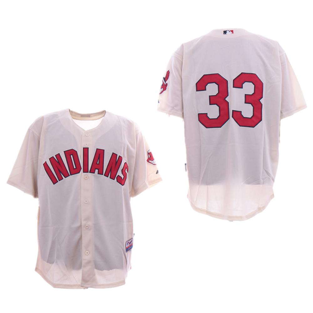 Cleveland Indians Nick Swisher Cream Throwback Jersey