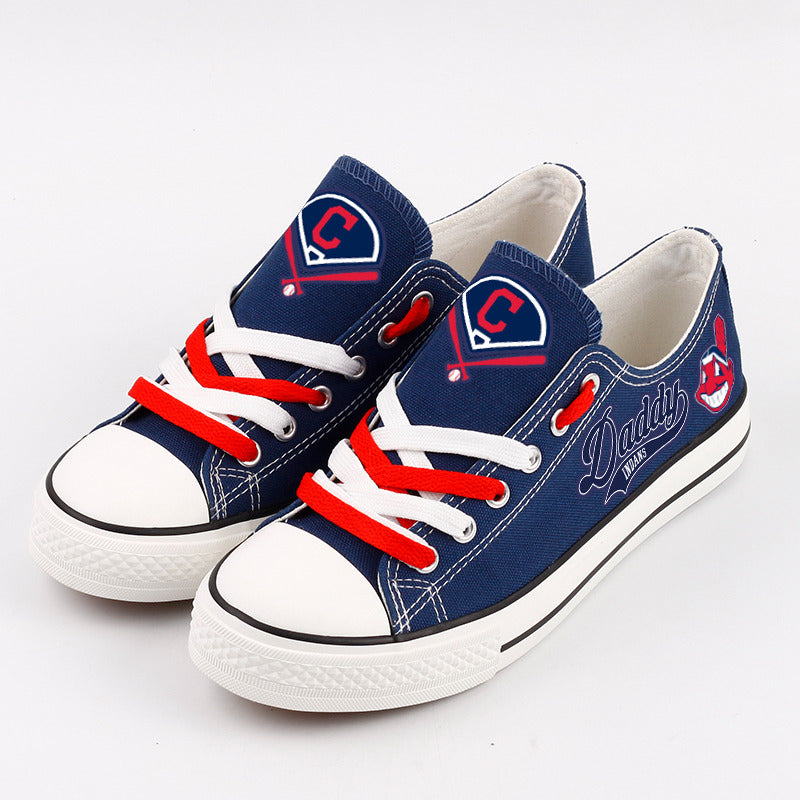 Cleveland Indians Limited Print Low Top Canvas Shoes Sport Sneakers For Men Women Fans