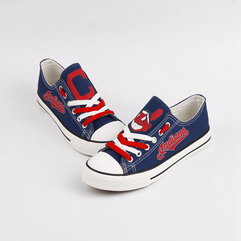 Cleveland Indians Limited Print Low Top Canvas Shoes Sport Sneakers For Men Women Fans