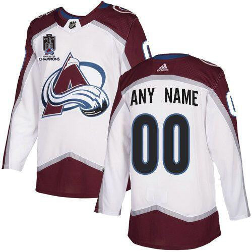 Colorado Avalanche Avtive Player Custom 2022 White Stanley Cup Champions Patch Stitched Jersey 3